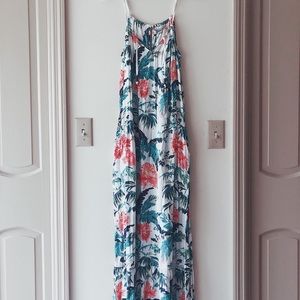 hawaiian flower print maxi